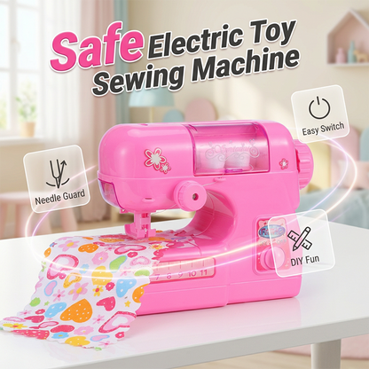 🧵 Mini elektromos játékvarrógép tűvédővel