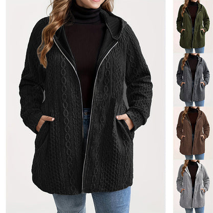 🧥 Löst sittande huvjacka med strukturerad väv – bekväm, stilren och mångsidig, perfekt för vardag och kyliga dagar! ✨