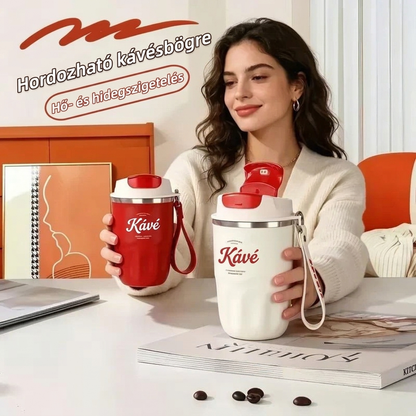 ☕Hordozható intelligens termikus kávés pohár hőmérséklet-kijelzővel