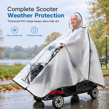 🌧️ Mobilitási segédeszköz teljes lefedettségű esővédő – Vízálló PVC tető, véd az esőtől és széltől, kényelmes kültéri mozgás esős időben✨