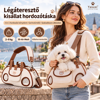 🐾 50% KEDVEZMÉNY🎒 3 az 1-ben kisállathordozó táska – Légáteresztő és ergonomikus utazáshoz